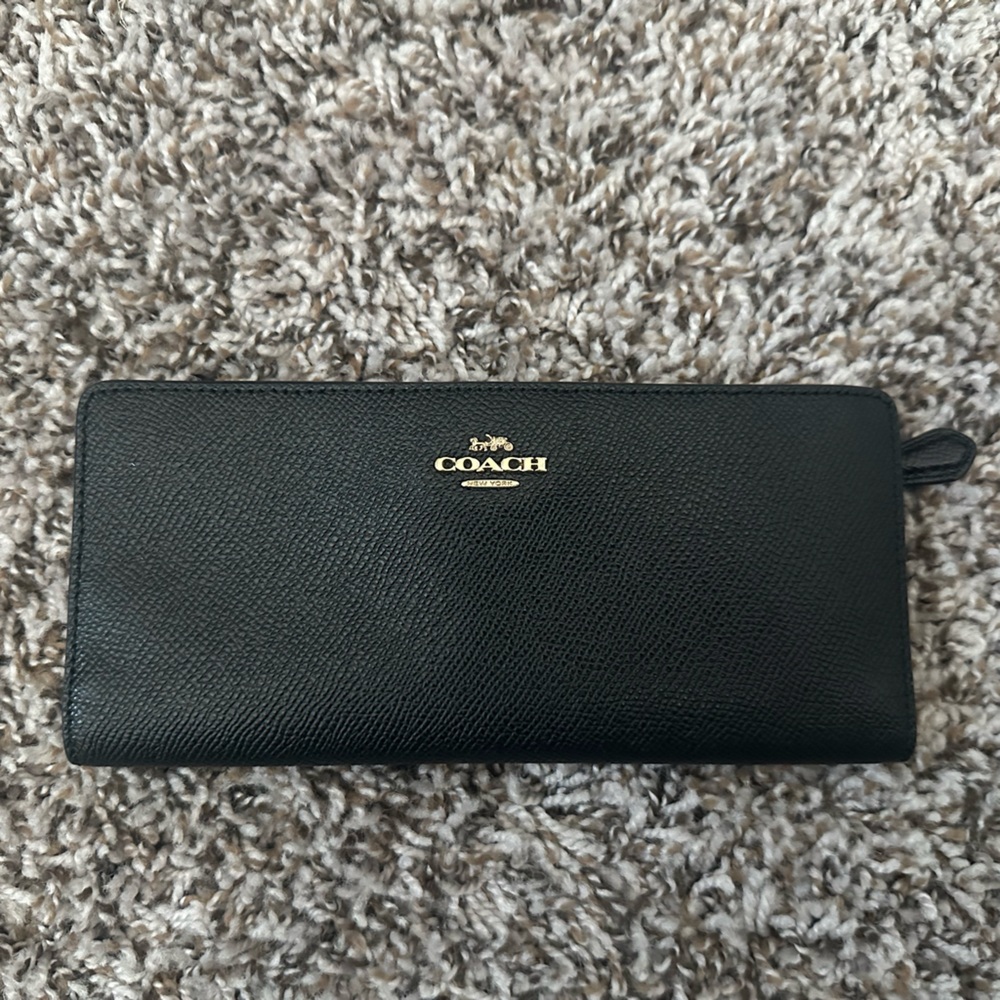 Coach Black Textured Leather Wallet